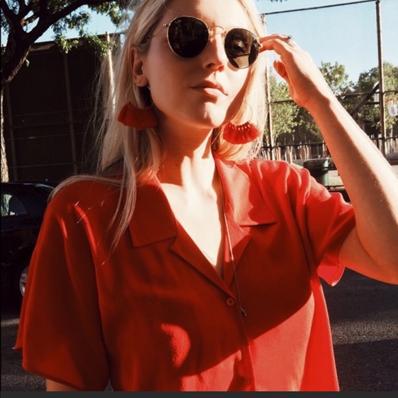 Aritzia Tops - Aritzia Wilfred Free The Tie-Front Blouse Shirt